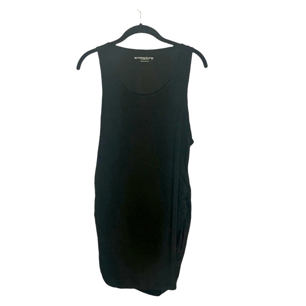 BEYOND THE BUMP Black Side Ruched tank top